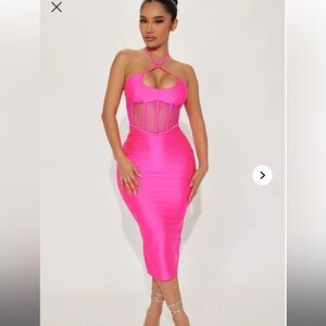 Brand NEW with tags Hot Pink Halter Bodycon Dress